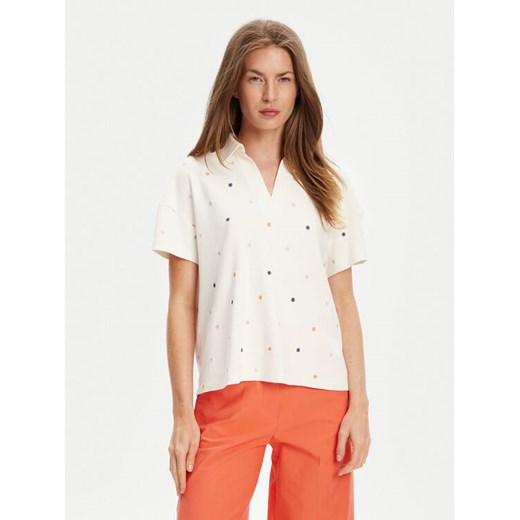United Colors Of Benetton Polo 36QJD300X Beżowy Regular Fit ze sklepu MODIVO w kategorii Bluzki damskie - zdjęcie 184048943