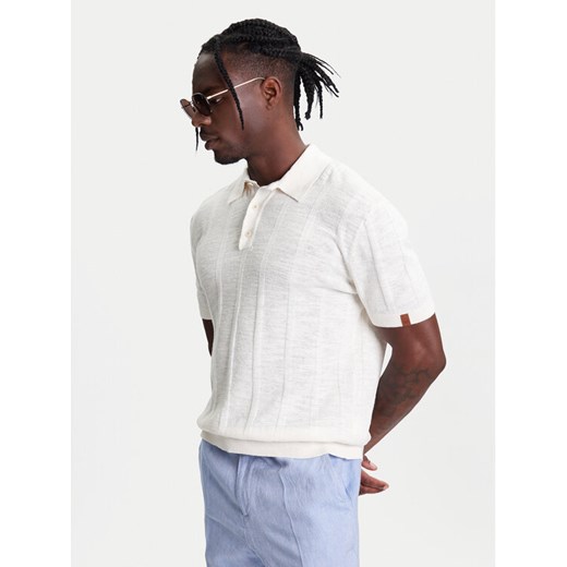United Colors Of Benetton Polo 115GK301G Beżowy Regular Fit ze sklepu MODIVO w kategorii T-shirty męskie - zdjęcie 184049000