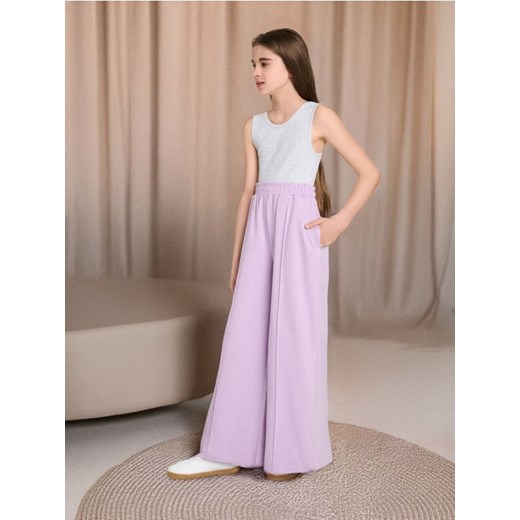 Sinsay - Spodnie wide leg - fioletowy Sinsay 164 (13-14 l) Sinsay
