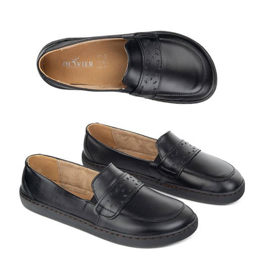 Loafersy damskie barefoot Inga z szerokim przodem POLSKIE czarne ze sklepu butyolivier w kategorii Półbuty damskie - zdjęcie 184052021
