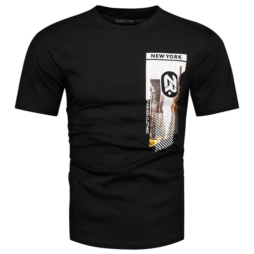 Bawełniana koszulka męska czarna z nadrukiem Recea ze sklepu Recea.pl w kategorii T-shirty męskie - zdjęcie 184053190