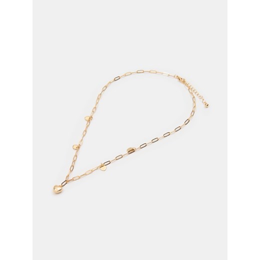 Sinsay - Naszyjnik łańcuch z serduszkami - złoty Sinsay One Size Sinsay