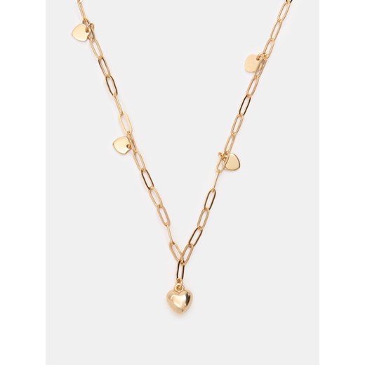 Sinsay - Naszyjnik łańcuch z serduszkami - złoty Sinsay One Size Sinsay