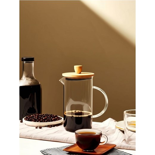 Sinsay - Zaparzacz do herbaty typu French Press z bambusowymi elementami - clear ze sklepu Sinsay w kategorii Dzbanki i zaparzacze - zdjęcie 184054564