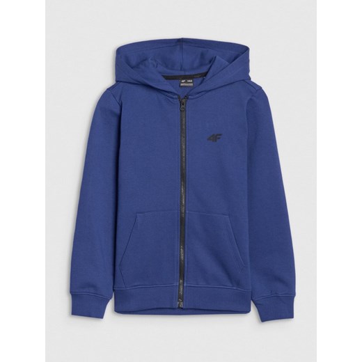 Chłopięca bluza dresowa rozpinana z kapturem 4F 4FJWSS25TSWSM1714 - niebieska ze sklepu Sportstylestory.com w kategorii Bluzy chłopięce - zdjęcie 184054833