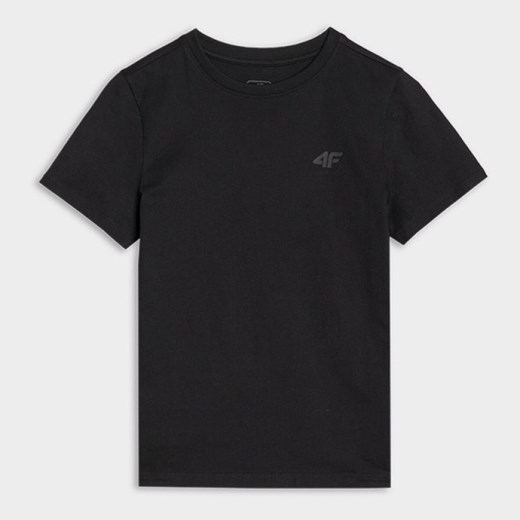 Chłopięcy t-shirt basic 4F 4FJWSS25TTSHM2178 - czarny ze sklepu Sportstylestory.com w kategorii T-shirty chłopięce - zdjęcie 184054861