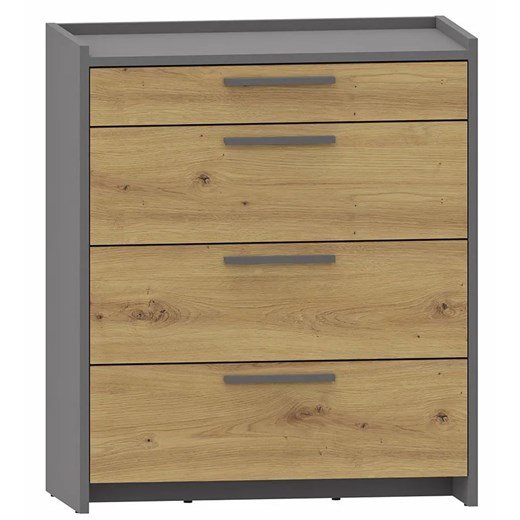 Duża komoda z 4 szufladami dąb artisan + antracyt P5-R31 ze sklepu Edinos.pl w kategorii Komody - zdjęcie 184055003