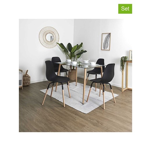 THE HOME DECO FACTORY Krzesła (2 szt.) &quot;Scandinave&quot; w kolorze czarnym - 46 x 85 x 56 cm ze sklepu Limango Polska w kategorii Meble - zdjęcie 184056114