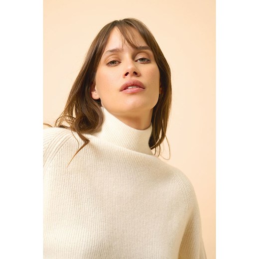 Just Cashmere Kaszmirowy golf "Alyssa" w kolorze kremowym Just Cashmere L okazja Limango Polska