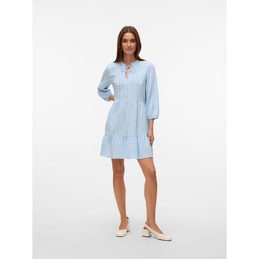 Vero Moda sukienka mini z długim rękawem bawełniana koszulowa 