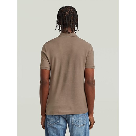 Brązowy t-shirt męski G-Star bawełniany casual