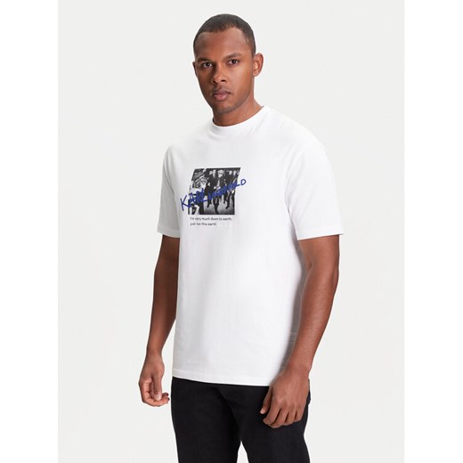 KARL LAGERFELD T-Shirt 755143 553225 Biały Regular Fit ze sklepu MODIVO w kategorii T-shirty męskie - zdjęcie 184057992