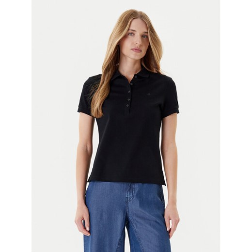 United Colors Of Benetton Polo 3TQJD300W Czarny Slim Fit ze sklepu MODIVO w kategorii Bluzki damskie - zdjęcie 184058040