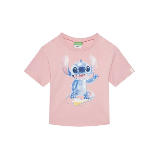 United Colors Of Benetton T-Shirt 35RYC10MV Różowy Boxy Fit ze sklepu MODIVO w kategorii Bluzki dziewczęce - zdjęcie 184058072