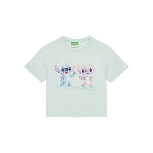 United Colors Of Benetton T-Shirt 35RYC10MV Zielony Boxy Fit ze sklepu MODIVO w kategorii Bluzki dziewczęce - zdjęcie 184058134