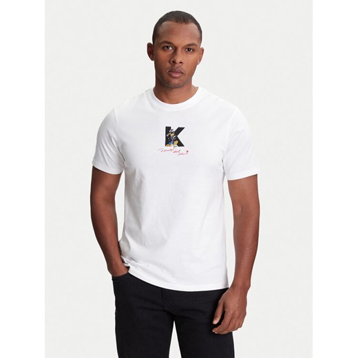 KARL LAGERFELD T-Shirt 755099 553270 Biały Regular Fit ze sklepu MODIVO w kategorii T-shirty męskie - zdjęcie 184058142