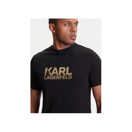 T-shirt męski czarny Karl Lagerfeld z krótkim rękawem 