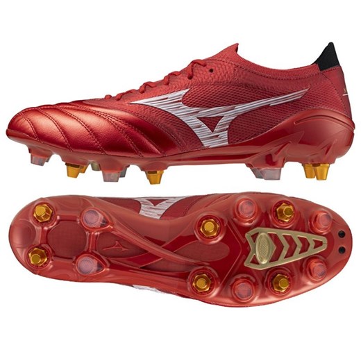 Buty piłkarskie Mizuno Morelia Neo Iv Beta Japan Mix Sg M P1GC254060 czerwone ze sklepu ButyModne.pl w kategorii Buty sportowe męskie - zdjęcie 184059061