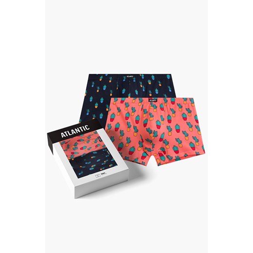 Atlantic 2-pack bokserki męskie 2MHH-005-GRA/KOR, Kolor granatowo-koralowy, Rozmiar M, ATLANTIC ze sklepu Primodo w kategorii Majtki męskie - zdjęcie 184059712