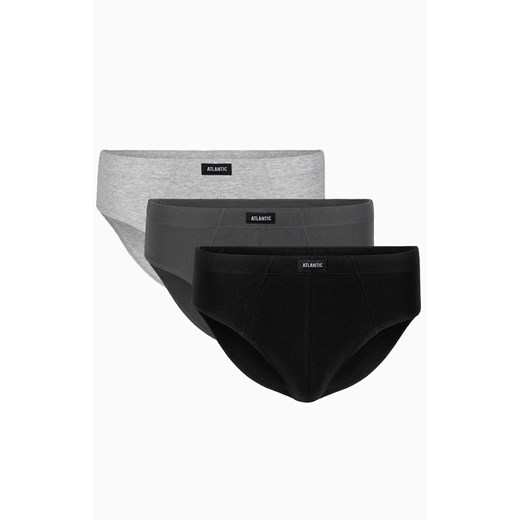 3-pack slipy męskie 3BMP-006-CZA/SZM/GRF, Kolor czarno-szary, Rozmiar M, ATLANTIC ze sklepu Primodo w kategorii Majtki męskie - zdjęcie 184059781