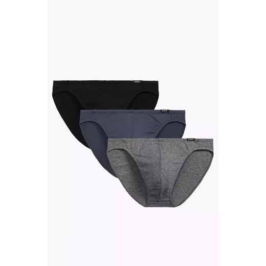 3-pack slipy męskie mini 3BMP-230-CZA/SZM/GRF, Kolor czarno-szary, Rozmiar M, ATLANTIC ze sklepu Primodo w kategorii Majtki męskie - zdjęcie 184059790