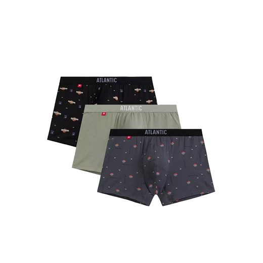 Atlantic 3-pack bokserki męskie 3MH-211-CZA/ZIEJ/GRF, Kolor multicolour, Rozmiar S, ATLANTIC ze sklepu Primodo w kategorii Majtki męskie - zdjęcie 184059910
