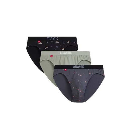 Atlantic 3-pack slipy męskie Sport 3MP-194-CZA/ZIEJ/GRF, Kolor multicolour, Rozmiar S, ATLANTIC ze sklepu Primodo w kategorii Majtki męskie - zdjęcie 184059973