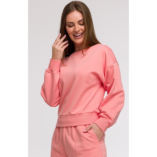 Bluza damska z otwartymi plecami koralowa B293, Kolor koralowy, Rozmiar L, BeWear ze sklepu Primodo w kategorii Bluzy damskie - zdjęcie 184061412