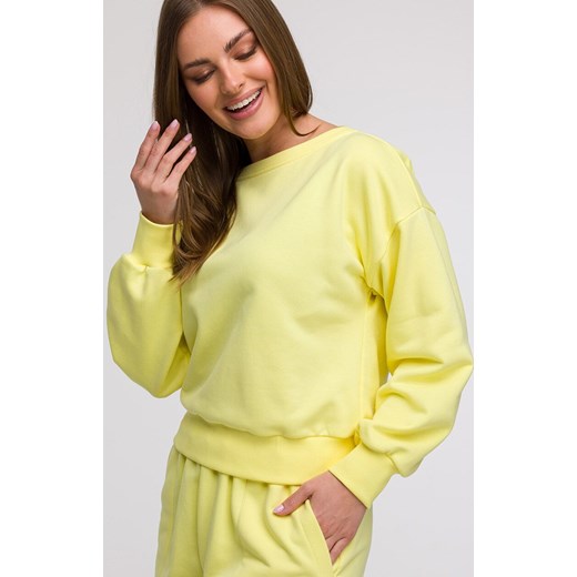 Bluza damska z otwartymi plecami cytrynowa B293, Kolor cytrynowy, Rozmiar L, BeWear ze sklepu Primodo w kategorii Bluzy damskie - zdjęcie 184061422