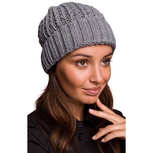 BK057 czapka klasyczna, Kolor szary, Rozmiar uniwersalny, BE Knit ze sklepu Primodo w kategorii Czapki zimowe damskie - zdjęcie 184061544