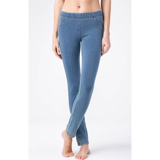 Modelujące legginsy damskie w kolorze niebieskim MUZA, Kolor niebieski, Rozmiar XS, Conte ze sklepu Primodo w kategorii Spodnie damskie - zdjęcie 184062173