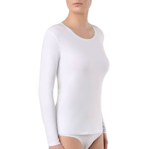 Gładka bluzka damska bawełniana longsleeve biały LF 2023, Kolor biały, Rozmiar XL, Conte ze sklepu Primodo w kategorii Podkoszulki i halki - zdjęcie 184062673