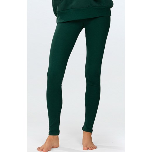Legginsy prążkowane damskie butelkowa zieleń Oseye, Kolor butelkowa zieleń, Rozmiar L, DKaren ze sklepu Primodo w kategorii Spodnie damskie - zdjęcie 184063860