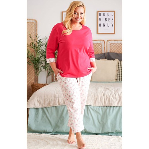 Doctor Nap bawełniana piżama plus size PB.5279, Kolor różowy-wzór, Rozmiar L, Doctor Nap ze sklepu Primodo w kategorii Piżamy damskie - zdjęcie 184064093