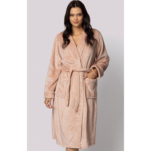 Envie jasnoróżowy szlafrok damski plus size Comfy, Kolor jasnoróżowy, Rozmiar 2XL/3XL, Envie ze sklepu Primodo w kategorii Szlafroki damskie - zdjęcie 184066393