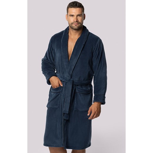Envie granatowy szlafrok męski Elegant, Kolor granatowy, Rozmiar M/L, Envie ze sklepu Primodo w kategorii Szlafroki męskie - zdjęcie 184066401