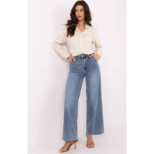 Niebieskie jeansy dad fit z szeroką nogawką NM-SP-T380-1.73P, Kolor niebieski, Rozmiar M, FactoryPrice ze sklepu Primodo w kategorii Jeansy damskie - zdjęcie 184068232