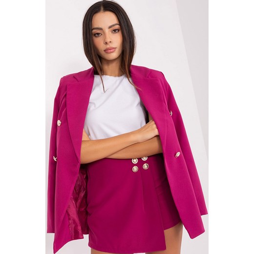 Damski komplet marynarka z szortami fioletowy DHJ-KMPL-6215.27, Kolor fioletowy, Rozmiar L, ITALY MODA ze sklepu Primodo w kategorii Spódnice - zdjęcie 184068653