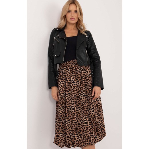 Spódnica midi w panterkę DHJ-SD-19863-1.52, Kolor panterka, Rozmiar uniwersalny, Italy Moda uniwersalny okazyjna cena Primodo