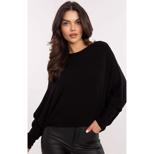 Czarny sweter damski DHJ-SW-8862.91, Kolor czarny, Rozmiar uniwersalny, ITALY MODA ze sklepu Primodo w kategorii Swetry damskie - zdjęcie 184068933