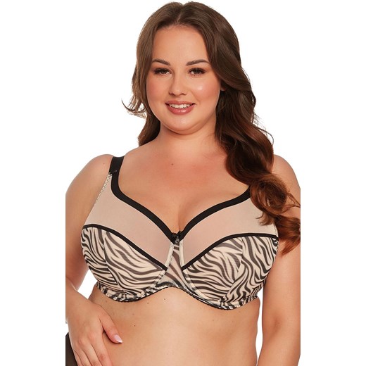 Biustonosz półusztywniany semi-soft Alia Maxi 1234, Kolor beżowo-czarny, Rozmiar 80I, Gaia ze sklepu Primodo w kategorii Biustonosze - zdjęcie 184070490