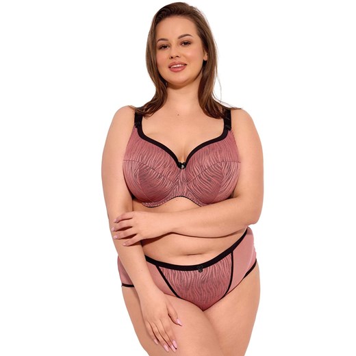 Gaia biustonosz półusztywniany semi-soft Lise Maxi Art.1259, Kolor morelowo-czarny, Rozmiar 100E, Gaia ze sklepu Primodo w kategorii Biustonosze - zdjęcie 184070731