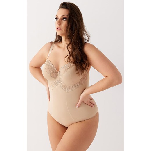Wyszczuplające cieliste body damskie z miseczkami K356 Gala, Kolor beżowy, Rozmiar 80C, Gorsenia ze sklepu Primodo w kategorii Body damskie - zdjęcie 184071101