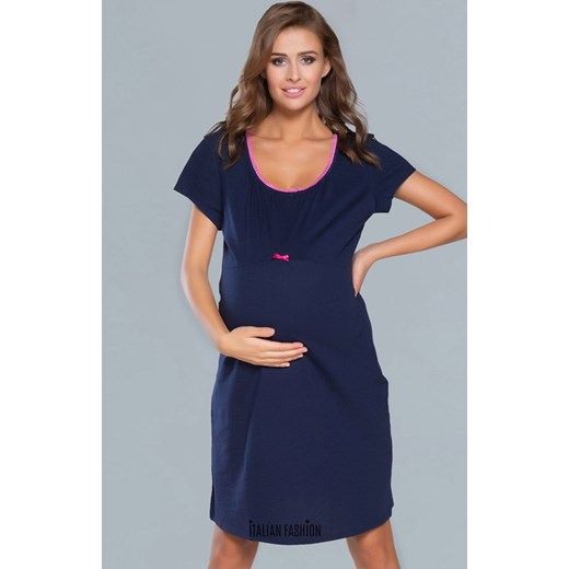 Koszula nocna dla kobiet w ciąży granatowa Dagna, Kolor granatowy, Rozmiar M, Italian Fashion ze sklepu Primodo w kategorii Koszule nocne - zdjęcie 184073502