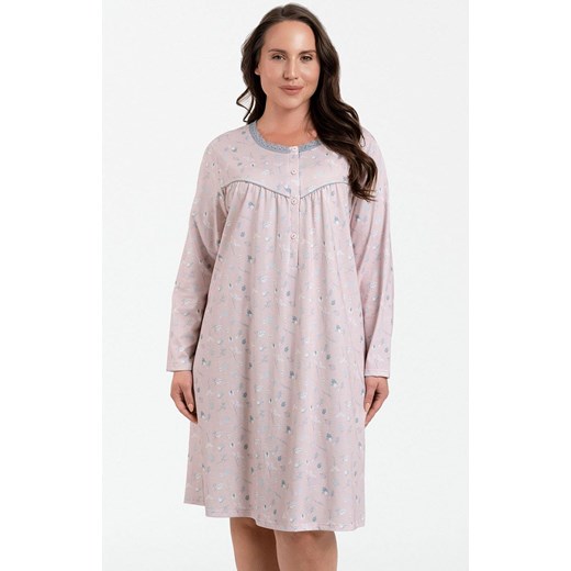 Koszula nocna damska na długi rękaw Daniela, Kolor różowy, Rozmiar L, Italian Fashion ze sklepu Primodo w kategorii Koszule nocne - zdjęcie 184073550