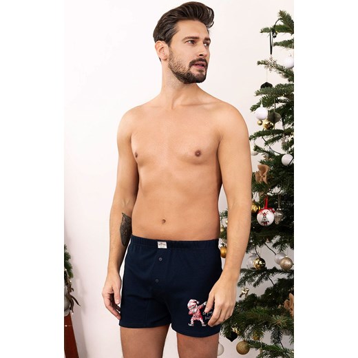Bokserki męskie świąteczne granatowe Kras, Kolor granatowy, Rozmiar L, Italian Fashion ze sklepu Primodo w kategorii Majtki męskie - zdjęcie 184074340