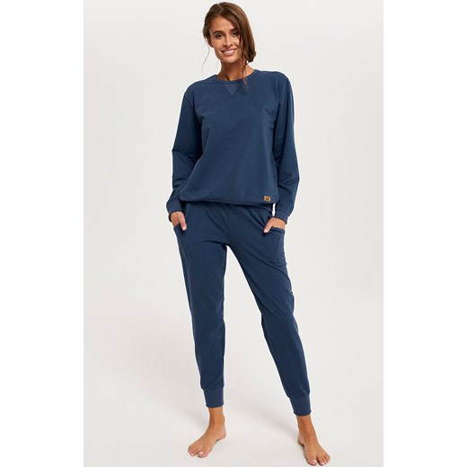 Komplet damski na długi rękaw i długie nogawki Panama, Kolor granatowy jeans, Rozmiar 2XL, Italian Fashion ze sklepu Primodo w kategorii Piżamy damskie - zdjęcie 184074793