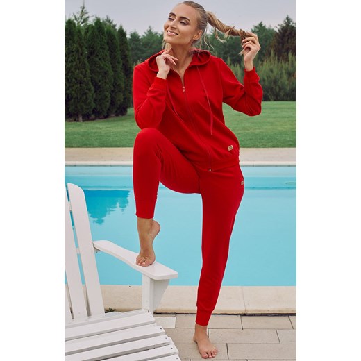 Dresowe spodnie damskie długie czerwone Todra, Kolor czerwony, Rozmiar 2XL, Italian Fashion ze sklepu Primodo w kategorii Spodnie damskie - zdjęcie 184075410
