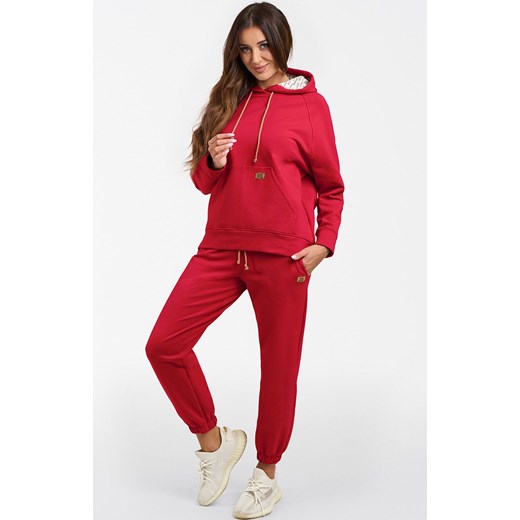 Bluza damska z kapturem na długi rękaw Viva, Kolor karmazynowy, Rozmiar L, Italian Fashion ze sklepu Primodo w kategorii Bluzy damskie - zdjęcie 184075464
