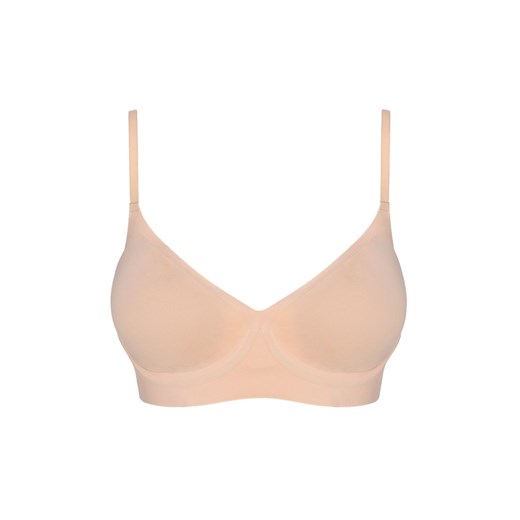 Beżowy biustonosz miękki soft z fiszbinami Simple T-shirt, Kolor beżowy, Rozmiar L, Julimex ze sklepu Primodo w kategorii Biustonosze - zdjęcie 184076403
